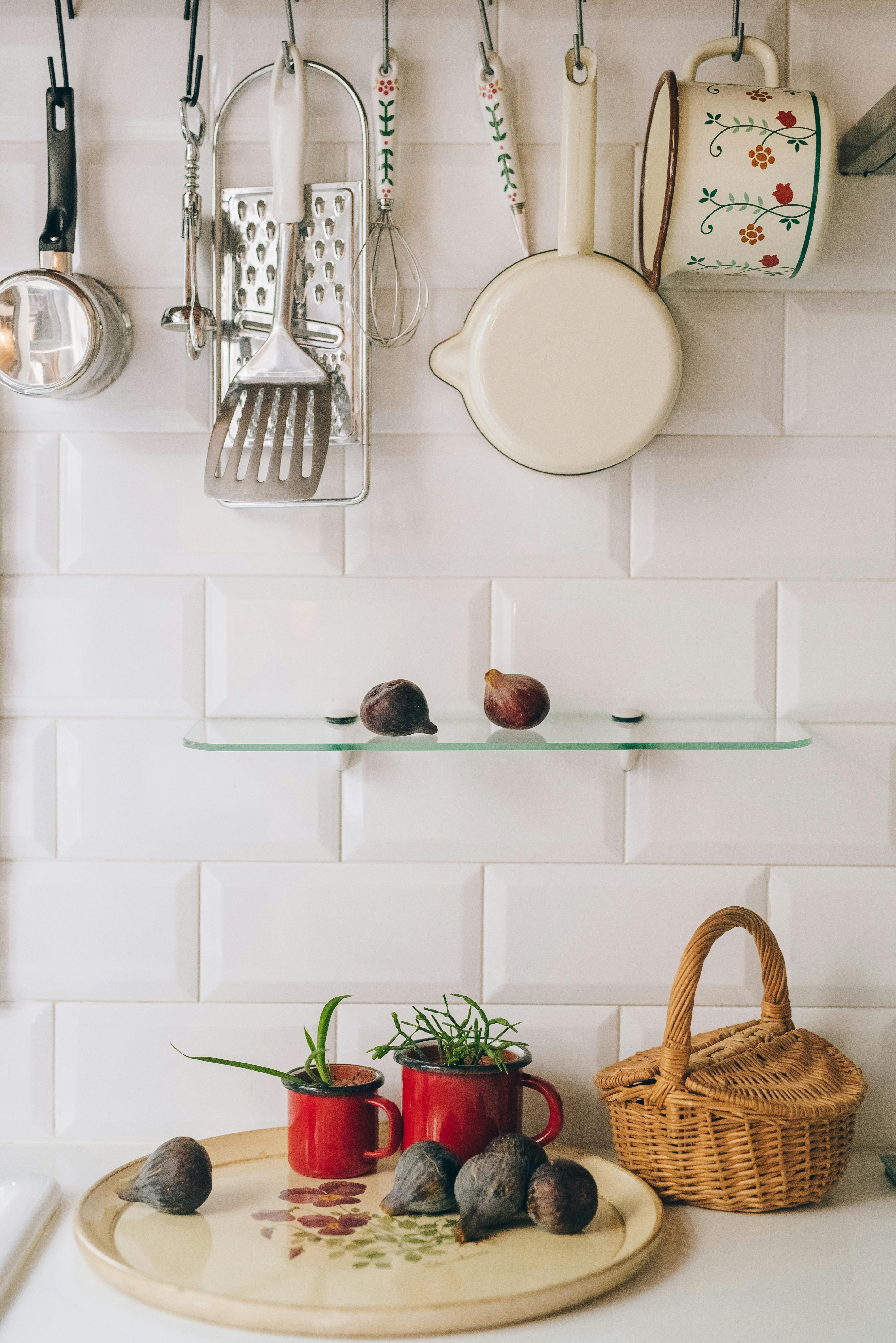 Kitchen utensils set in holder